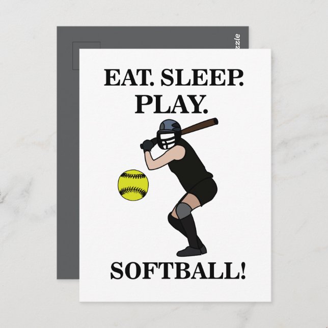 Softball Sports Player Postkarte (Vorne/Hinten)