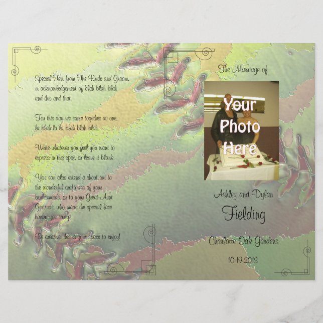 Softball Sports Thème Photo Wedding Programme (Devant)