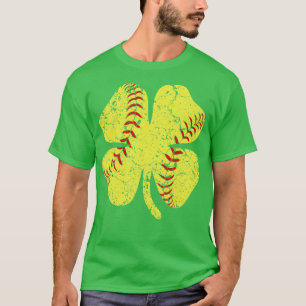 Softball St Patricks Day for Boys Girls Kinder Män T-Shirt