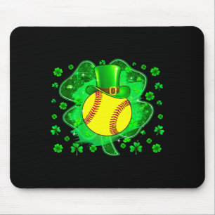 Softball St. Patrick's Day Kobold Shamrock Jungen Mousepad