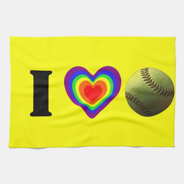 Softball-Stolz Geschirrtuch (Horizontal)