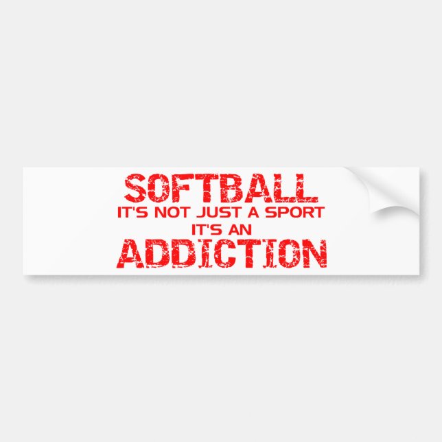 Softball-Sucht Autoaufkleber (Vorne)