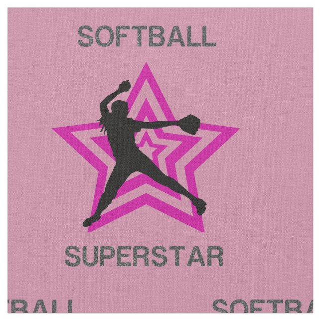 Softball Superstar Fabric Stoff (Nahaufnahme)