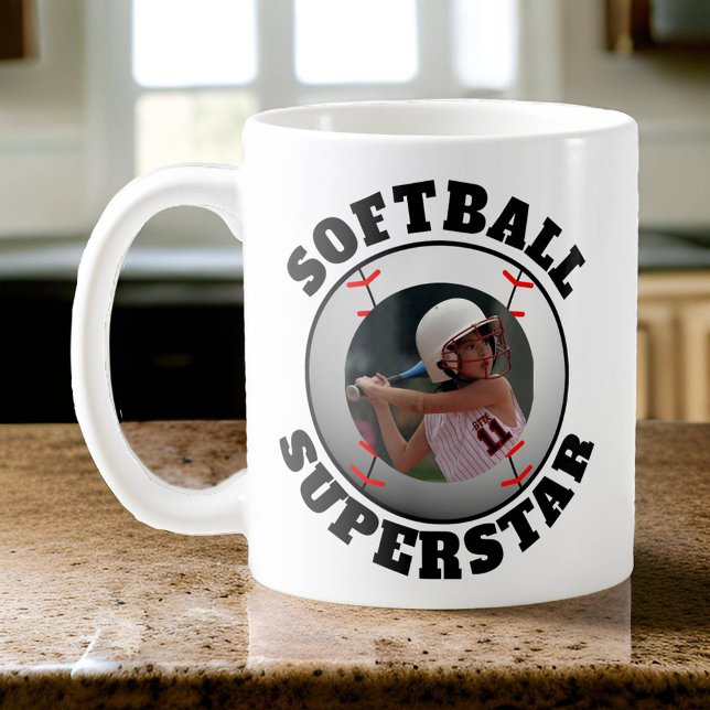 Softball Superstar-Foto Kaffeetasse (Photo Softball Superstar Mug)