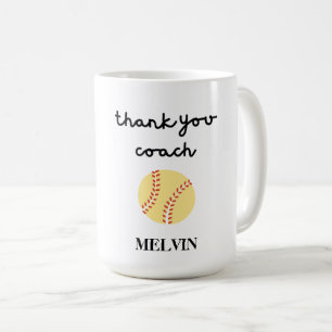 Softball-Tasse für Sporttrainer, Danke, Geschenk Kaffeetasse