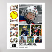 Softball Team Hochrangiger Abschluss FotoCollage