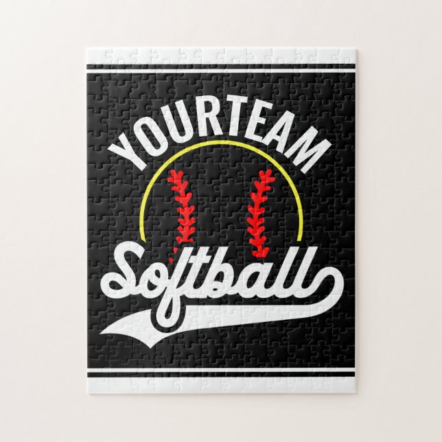 Softball Team Player ADD NAME Personalisierte Liga (Vertikal)