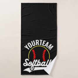 Softball Team Player ADD NAME Personalisierte Liga Badhandtuch Set