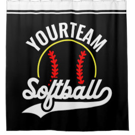 Softball Team Player ADD NAME Personalisierte Liga Duschvorhang
