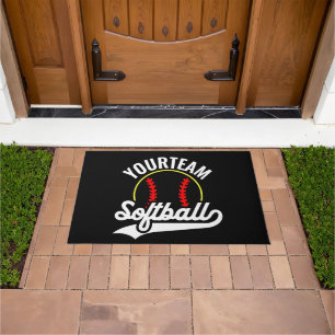 Softball Team Player ADD NAME Personalisierte Liga Fußmatte