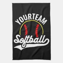 Softball Team Player ADD NAME Personalisierte Liga Geschirrtuch