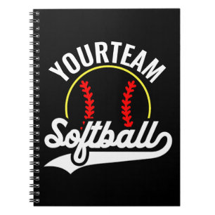 Softball Team Player ADD NAME Personalisierte Liga Notizblock