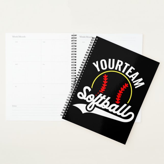Softball Team Player ADD NAME Personalisierte Liga Planer (Anzeige)