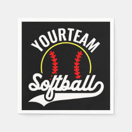 Softball Team Player ADD NAME Personalisierte Liga Serviette