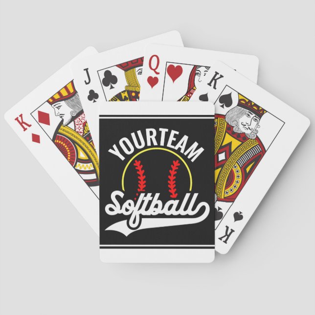 Softball Team Player ADD NAME Personalisierte Liga Spielkarten (Rückseite)