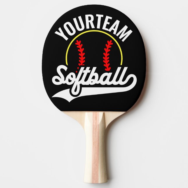 Softball Team Player ADD NAME Personalisierte Liga Tischtennis Schläger (Vorderseite)