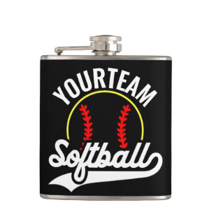 Softball-Team-Spieler ADD NAME Personalisiert Liga Flachmann