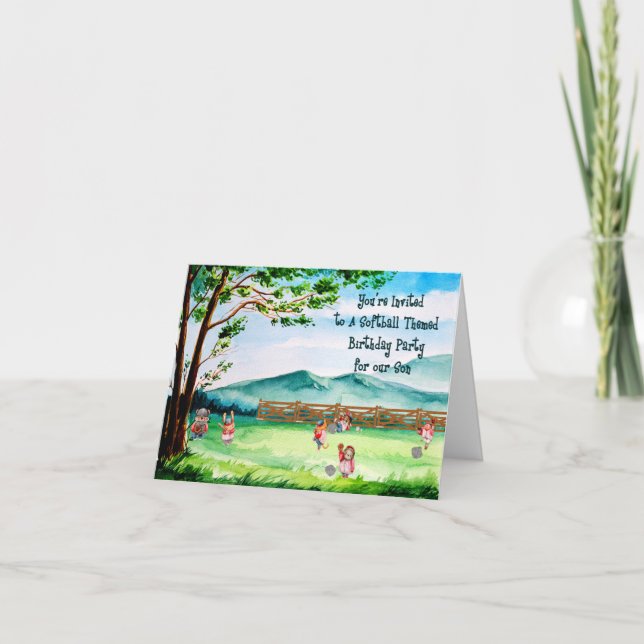 Softball Themed Geburtstagsparty von Son Einladung (Vorderseite)