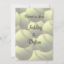 Softball trägt Hochzeits-Thema-Hochzeit zur Schau Einladung
