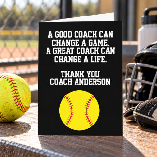 Softball-Trainer Dankeskarte