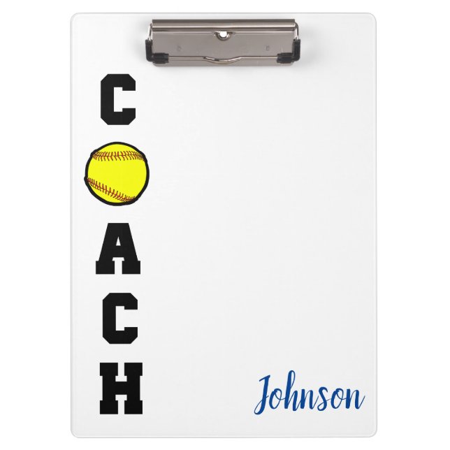 Softball-Trainer dankt Ihnen für das Geschenkklapp Klemmbrett (Vorderseite)