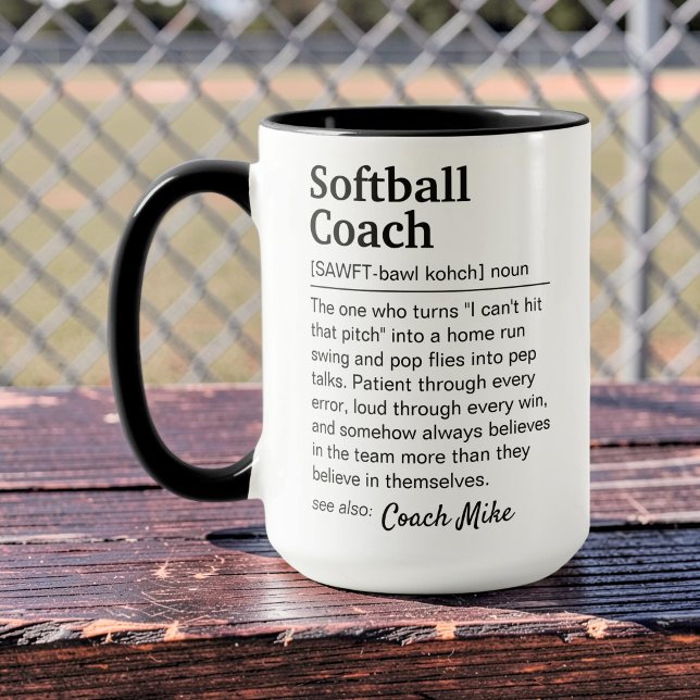 Softball-Trainer-Definition Benutzerdefinierte Wer Tasse (Von Creator hochgeladen)
