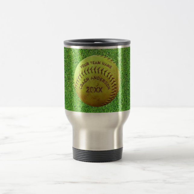 Softball-Trainer-Geschenk-schmutzige Ball-Tasse Reisebecher (Mittel)