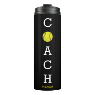 Softball-Trainer-individueller Name Thermosbecher