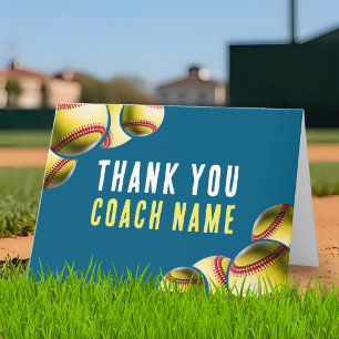 Softball-Trainer Name  Dankeskarte