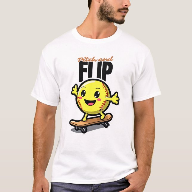 Softball trifft Skateboard: Ultimate Street Vibes T-Shirt (Vorderseite)