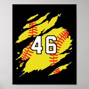 Softball-Trikotnummer #46 Sportler Fan Trikot Poster