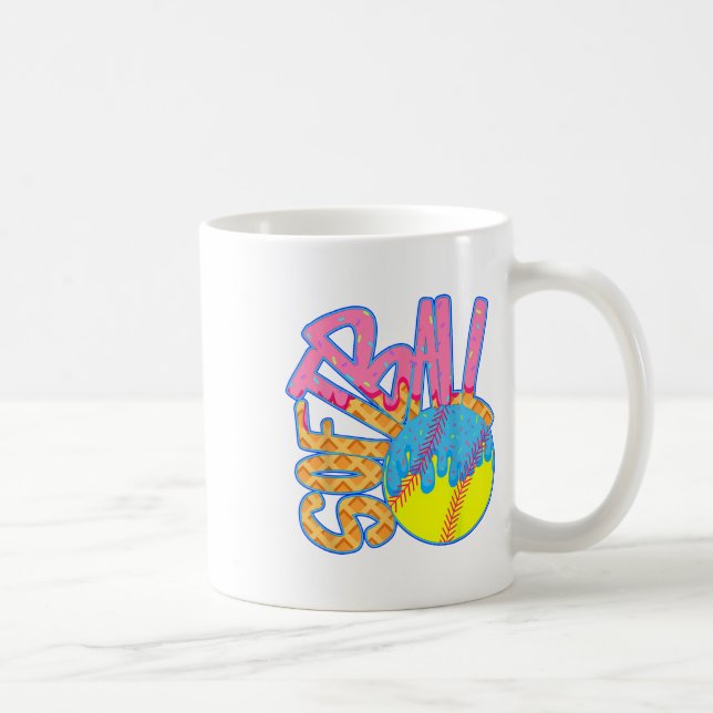 Softball-Tropfen für Boys Ice Cream Tropfen Jugend Kaffeetasse (Rechts)