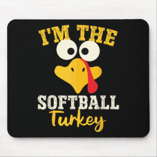 Softball Truthahn für familienbezogene übereinstim Mousepad