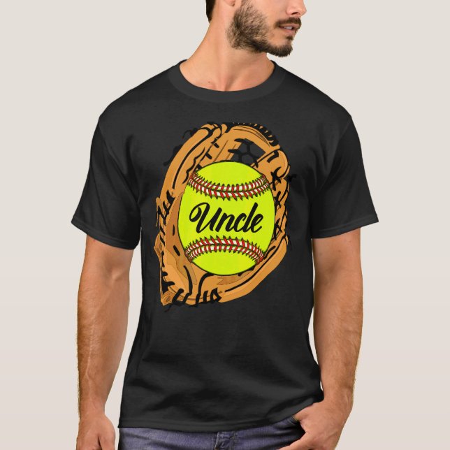 Softball Uncle Softball Handschuhe und Ball Uncle  T-Shirt (Vorderseite)