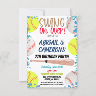 Softball- und Baseball-Party-Einladung Einladung