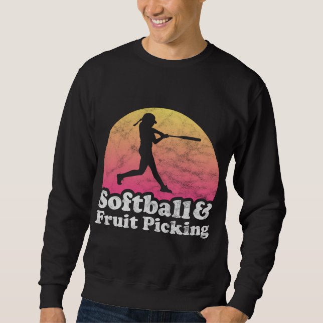 Softball und Fruchtpflücken von Frauen oder Mädche Sweatshirt (Vorderseite)