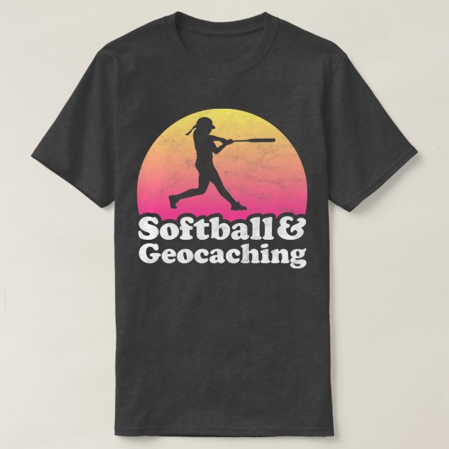 Softball und Geocaching-Geschenk für Softball-Spie T-Shirt (Design vorne)