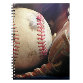 Softball und Handschuh Notizblock