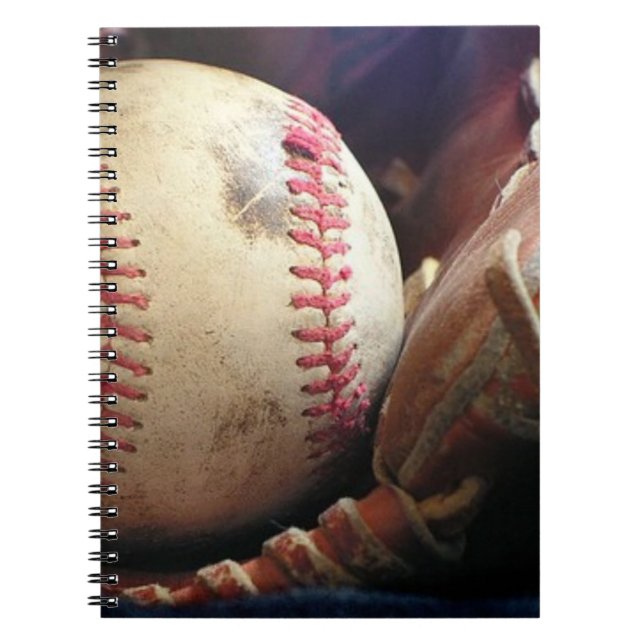 Softball und Handschuh Notizblock (Vorderseite)