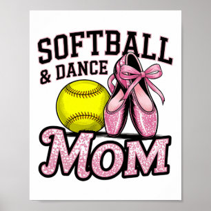 Softball Und Tanzmutter Softball Tanzliebhaber Müt Poster