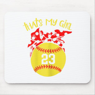 Softball Unordentlicher Dutt Das ist mein Mädchen Mousepad