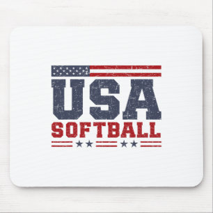 Softball USA Amerikanische Flagge Frauen Männer Pa Mousepad