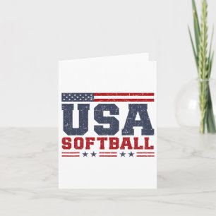 Softball USA Amerikanische Flagge Frauen Patriotis Karte