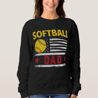 Softball Vater American Flag Softball Vater Father Sweatshirt