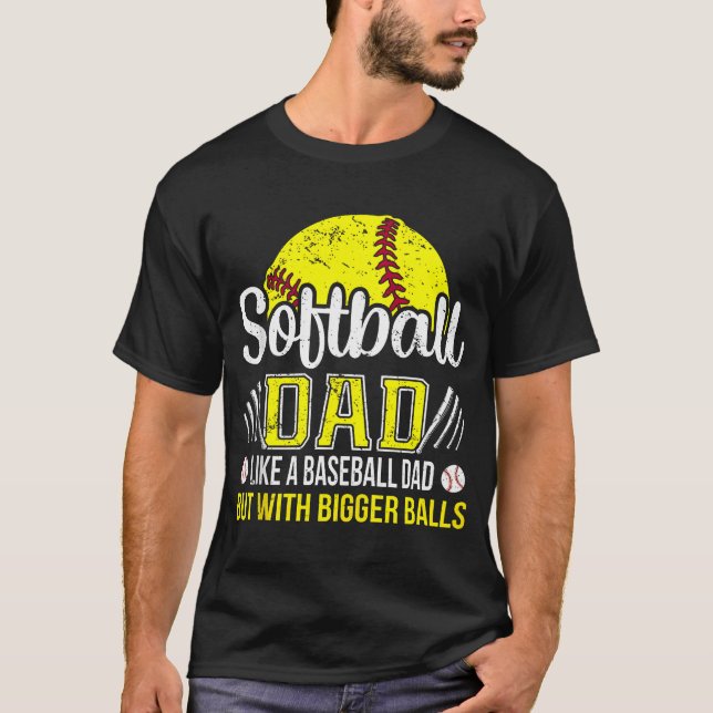 Softball Vater Definition Witziger Vater T-Shirt (Vorderseite)