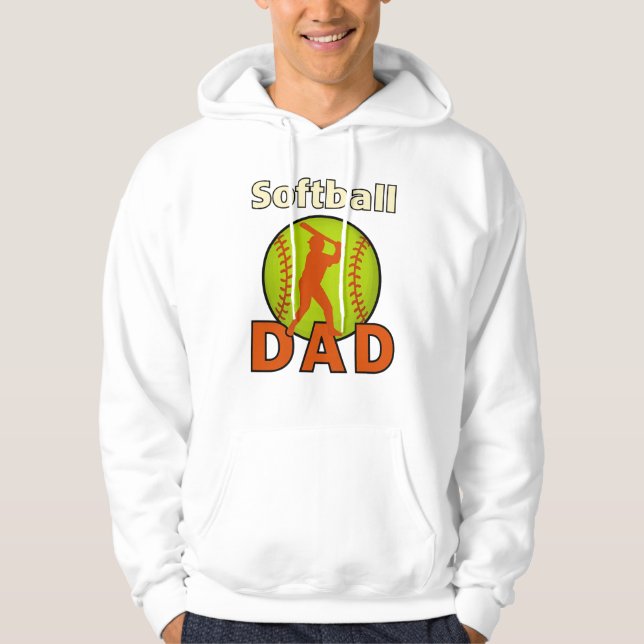 Softball-Vater - Fettgrüne Softball und Batter Sil Hoodie (Vorderseite)