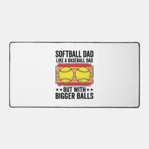 Softball-Vater größere Bälle Vintage-Gravur-Shirt_ Schreibtischunterlage