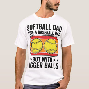 Softball-Vater größere Bälle Vintage-Gravur-Shirt_ T-Shirt