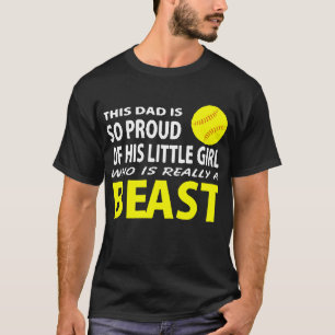 Softball Vater ist stolz auf sein kleines Mädchen T-Shirt