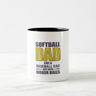 Softball-Vater SVG, Lustiges Shirt-Design Zweifarbige Tasse